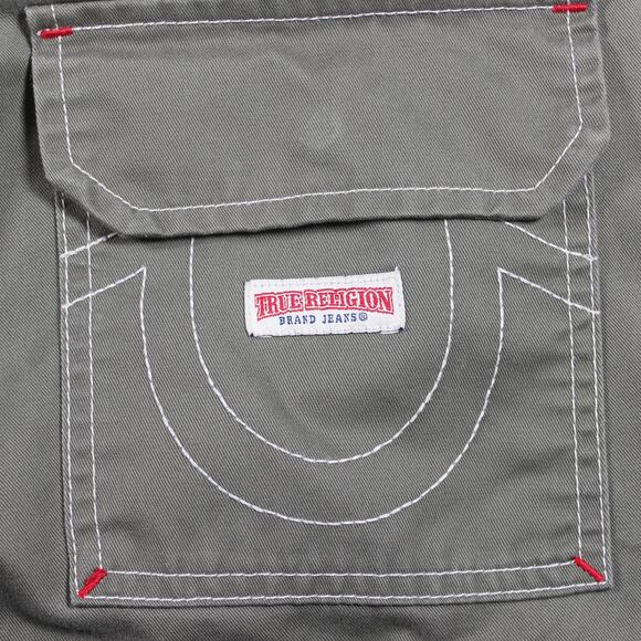 True Religion Cargo Pants Mens 27 Green Military SN Utility Pockets - Picture 7 of 12